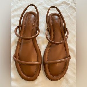 J Crew Menorca padded slingback sandals in leather, size 8.5